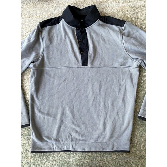 Under Armour Golf Sweater Mens Large Gray 1/4 Snap Pullover Adult - Picture 1 of 9